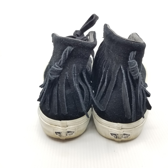 SOLD..Vans Black Suede Fringe Sk8 Hi Moc Style Sneakers - Picture 7 of 13